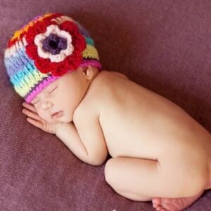 Daisy Baby Girls Infant Beanie Hat Bailey Multicolor Photography 6-12 months NWT